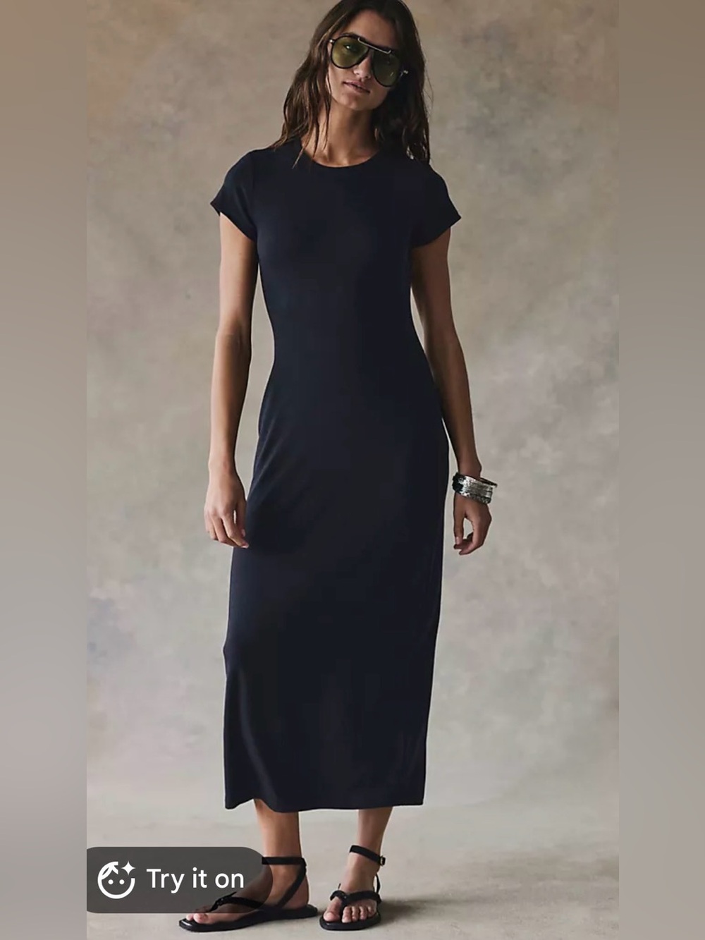 Free People Good Feels Slim Midi Dress